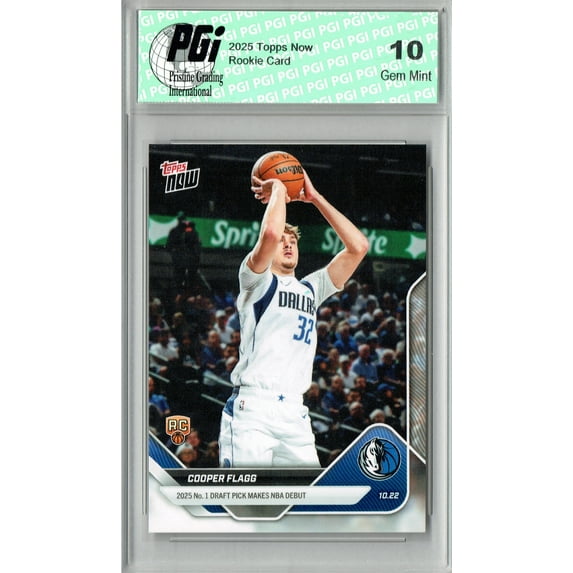 Cooper Flagg 2025 Topps Now #6 Makes NBA Debut Rookie Card PGI 10