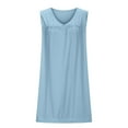 thumbnail image 5 of Hvot&aat Women's Soft Comfy Lace Nightdress V-Neck Sleeveless Knee-Length Tank Nightgowns Loose Solid Color Dress, 5 of 7