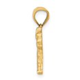 thumbnail image 1 of 14K Yellow Gold Solid Diamond Cut Brushed Finish Poodle Dog Charm Pendant, 1 of 4