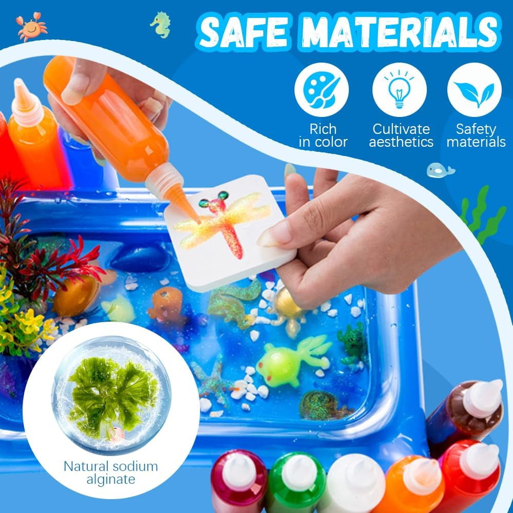 Magic Water Elf Toy Kit, 2025 New Handmade Water Animal Set Water Gel Kit with Magic Gels and Sea Creature Molds, Magic Water Gel Kit Party Favor DIY Arts Crafts Birthday Christmas