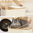 thumbnail image 7 of Double Laundry Hamper with Lid, Divided Laundry Hamper with Removable Bags, 2 Section Dirty Clothes Basket with Handles for Bathroom, Bedroom & Laundry Room, 140L Beige, 7 of 7