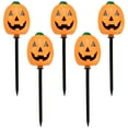 thumbnail image 2 of Northlight Jack-O-Lantern Shaped Halloween Pathway Markers - Clear - 3.75' Black Wire - 5ct, 2 of 10