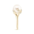 thumbnail image 6 of ANGARA Freshwater Cultured Pearl Olive Leaf Bypass Ring in 14K Yellow Gold for Women | June Birthstone, Birthday, Anniversary, Jewelry Gift for Women | Pearl Ring, 6 of 12