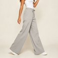 thumbnail image 5 of JnLxul Wide Leg Pants for Women Elastic Waist Drawstring Loose Summer Casual Lightweight Pants with Pockets(Large,Gray), 5 of 8
