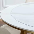 thumbnail image 2 of Upgraded Version Diameter 52 Inches Unshrinkable Round Clear Table Cover, 1.5mm Thick Waterproof Oil Proof Plastic Tablecloth Protector Circle Table Pad for Dining Room Table Conference Table, 2 of 5