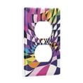 thumbnail image 2 of Yayeee Duplex Wall Plate 1-Gang 4.5"x2.7" Home Receptacle Light Switch Decorative Outlet Cover, Purple Wavy Plaid, 2 of 7