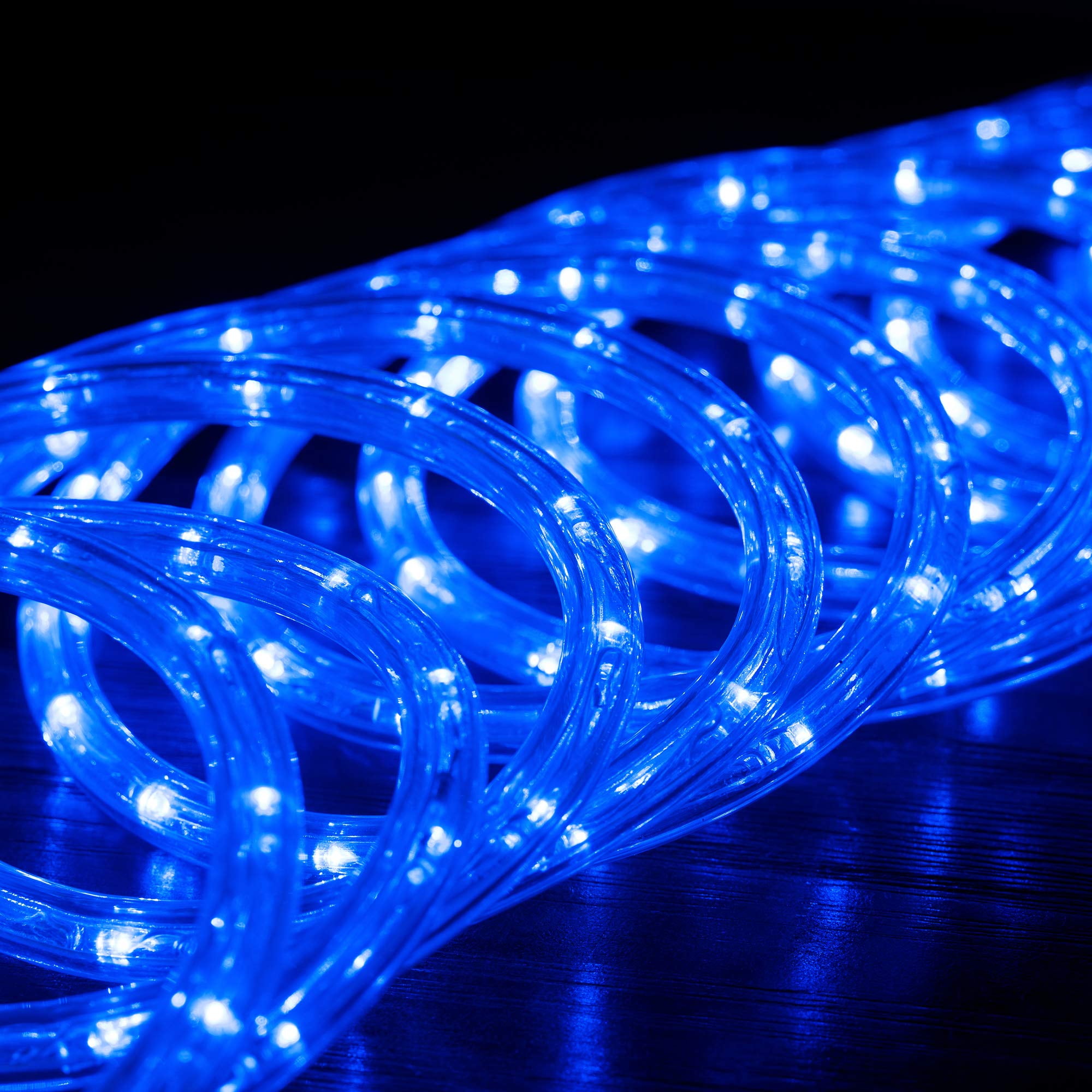 West Ivory 381LEDs, 50ft Blue LED Rope Light w/ 8 Mode, Connectable Outdoor Permanent Waterproof Accent Exterior Lighting, Safety Fuse, PVC Case, Holiday, Backyard Patio, Home Garden, Decorative