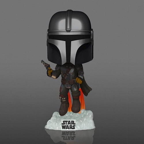 mandalorian flying with blaster
