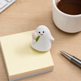 thumbnail image 4 of Yardvibe Halloween Ghost Figurines, Cute Ceramics Ghost Statue Handheld Pink Tulip for Halloween Decorations, Porch and Indoor Home Office Desk Decor (B), 4 of 6