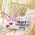 thumbnail image 4 of Happy Valentines Day Pillow Covers, Linen Long Throw Pillow Case, Red Love Branches Spring Holiday Pillow Protector Decorative Cushion Cover for Living Room/Bedroom 20" x 36", 4 of 8