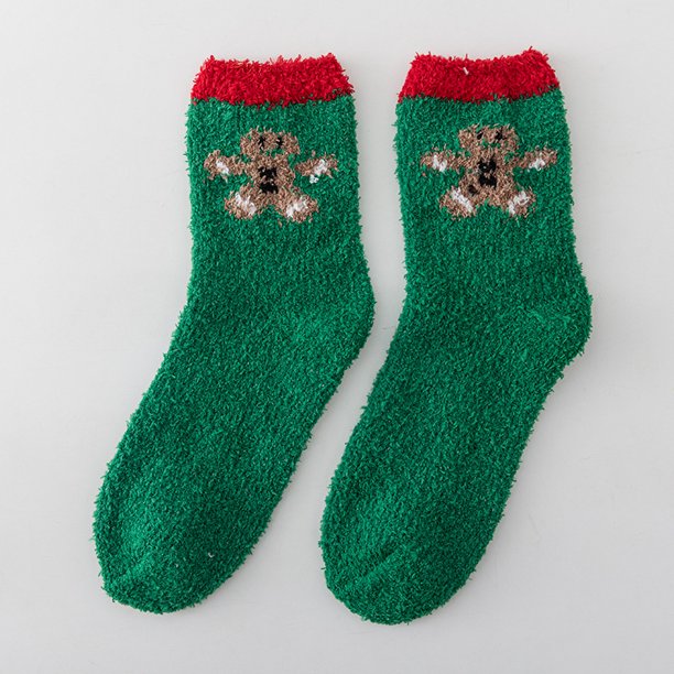 Calcetines de vellón de coral grueso para otoño e invierno, calcetines cálidos de medio vellón, calcetines de toalla, calcetines para dormir de dibujos animados para el hogar, calcetines gruesos para
