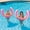 Pink, variant on 2 pcs 30 x 24 inch inflatable arc-shaped swimming pool floats, inflatable swimming pool floats, suitable for adults, in  striped colors, suitable for summer parties and beach water use.