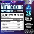 thumbnail image 2 of Extra Strength Nitric Oxide Booster - 3X Strength L-Arginine, Citrulline, & Beta Alanine - Premium Nitric Booster Natural Energy, Muscle & Heart Support, Bottled in USA for Men & Women - 120 Capsules, 2 of 9