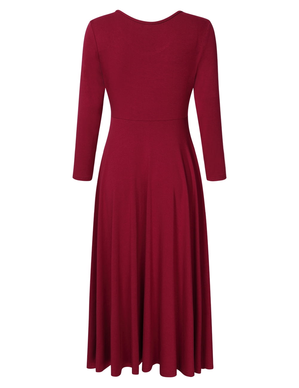 Women's Casual Long Sleeve A-Line Fit and Flare Midi Dress | Walmart Canada