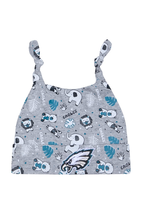 Infant New Era Gray Philadelphia Eagles Animal Baby Beanie Cuffed Knit Hat
