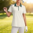 thumbnail image 6 of Soyumi Short Sleeve Polo Shirts for Women Tennis Golf Shirt Business Casual Loose Collared V Neck Top Blouses, Beige, 6 of 9