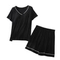 thumbnail image 1 of Birdeem Ensembles de Pyjama pour Femmes 2 Pcs Ensemble Décontracté Ample à Manches Courtes et Pantalon pour la Maison, 1 of 1