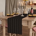 thumbnail image 2 of Simple Line Black Burlap Cotton Table Runner 13x120 Inches Long, Black Modern Art Geometric Farmhouse Table Runners, Outdoor Dining Tablecloths Decor for Baby Shower/Party/Wedding, 2 of 8