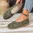 thumbnail image 2 of Avrnliq Womens Cut Out Ballet Flats - Breathable Perforated Slip On Shoes for Women, Vegan Suede Comfort Flats for Everyday, Olive Green,Size 43, 2 of 9