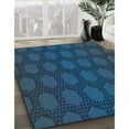 thumbnail image 3 of Ahgly Company Machine Washable Indoor Round Transitional Bright Navy Blue Area Rugs, 5' Round, 3 of 7