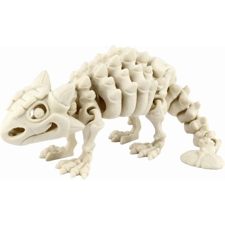 PowerTRC 3D Printed Skeleton Ankylosaurus – Prehistoric Collectible Articulating Dinosaur 3D Figurine Desk Decoration for Teens and Adults, Made in USA