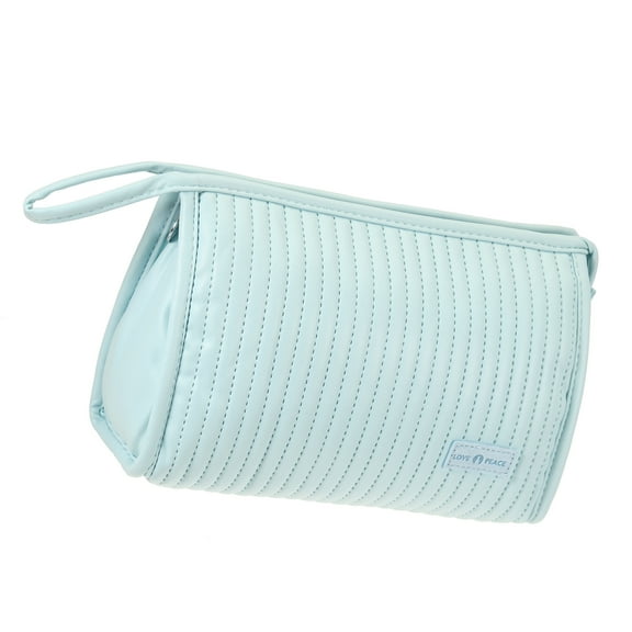 Vocoste PU Leather Makeup Bag Make Up Organizer Bag Toiletry Bag for Women Light Blue