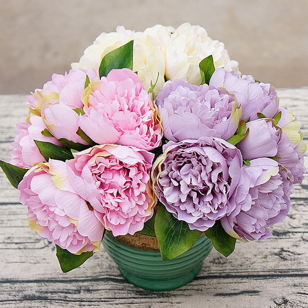 Details about   1 Bouquet of Peony Bouquet Home Decoration Wedding Party 