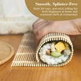 thumbnail image 3 of Fusion Select 10 Pack Bamboo Sushi Mat - Sushi Roller Mat for Making, Shaping & Molding Sushi Roll & Kimbap - Food-Safe Sushi Making Supplies, Tools & Accessories - Made of Natural Bamboo - 9.5x9.5", 3 of 7