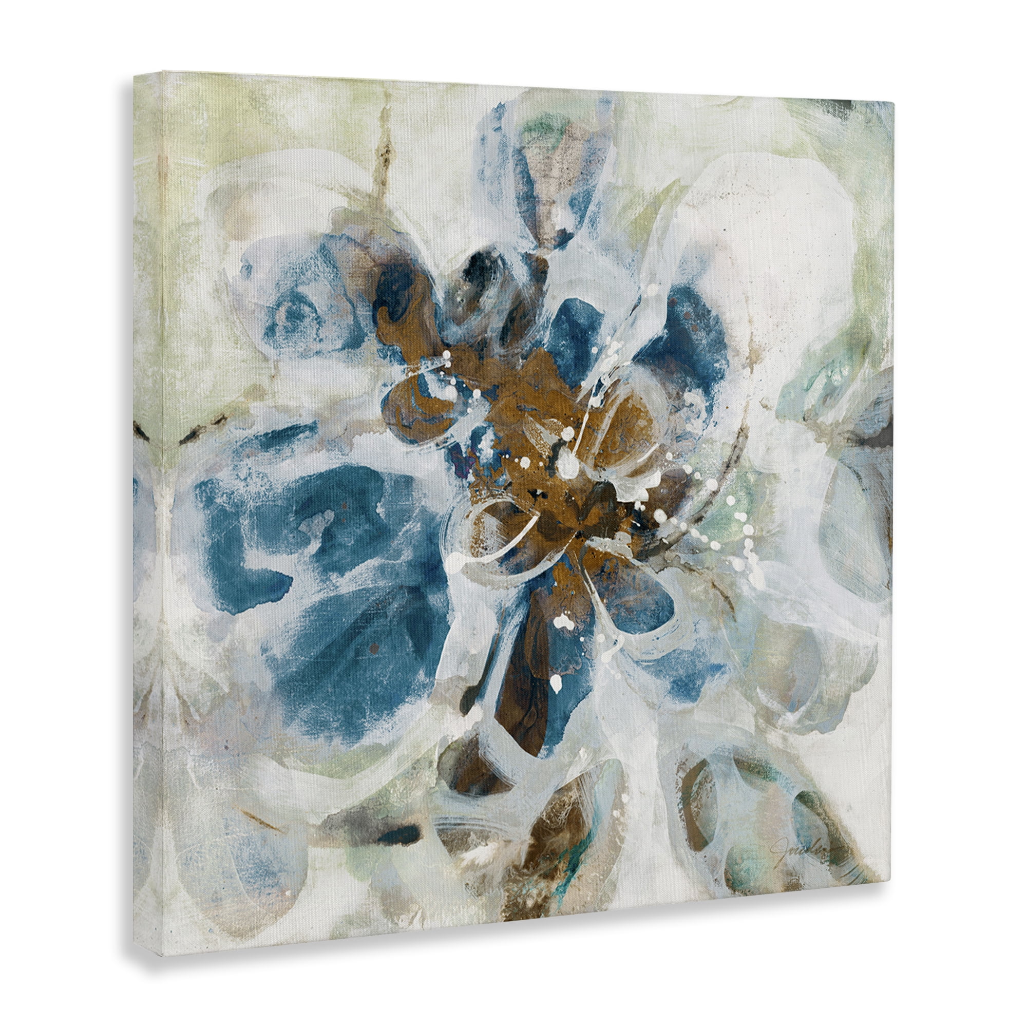 Stupell Industries Distorted Splatter Abstraction Abstract Painting Gallery Wrapped Canvas Art Print Wall Art, 24 x 24