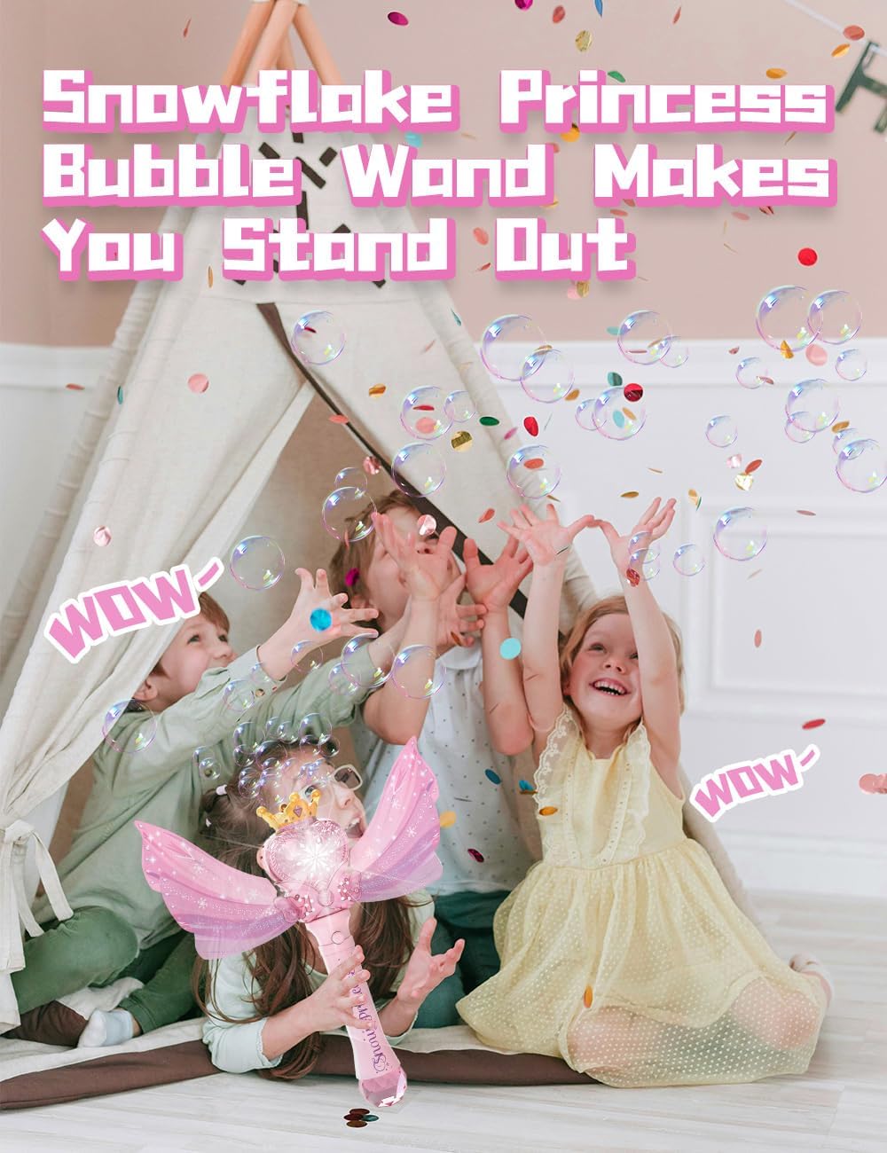 Beautysureup Bubble Wand with LED Lights and Music photo 2