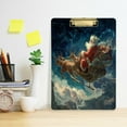 thumbnail image 6 of Wobogo Mysterious Santa Claus Acrylic Writing Pad Silver Clip Stardard Size A4 Office Decorative for Students Workers 12.5×9in, 6 of 10