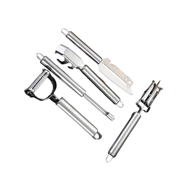 Injueey Removedor de núcleo, utensilios de cocina de acero inoxidable, rebanador colgante multifunción, raspador de amplio, restaurante Cocina y Comedor