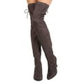 thumbnail image 2 of New Women Indulge Gloria-01 Faux Suede Thigh High Lace Up Stiletto Boot, 2 of 3