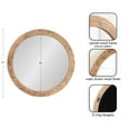 thumbnail image 6 of Kate and Laurel Braywood Modern Pieced Wood Round Mirror, 24 Inch Diameter, Rustic Brown, Decorative Circle Mirror  for Use as Coastal Bathroom Mirror for Over Sink or Accent Bedroom Mirror, 6 of 9