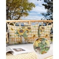 thumbnail image 2 of Outdoor Pillow Covers Throws Watercolor Floral Bouquets in Vase,Waterproof Pillow Cases Pack of 2 Sunflower on Yellow White Plaid,Durable Cushion Cover Pillowcase for Patio Balcony Couch Garden, 2 of 7