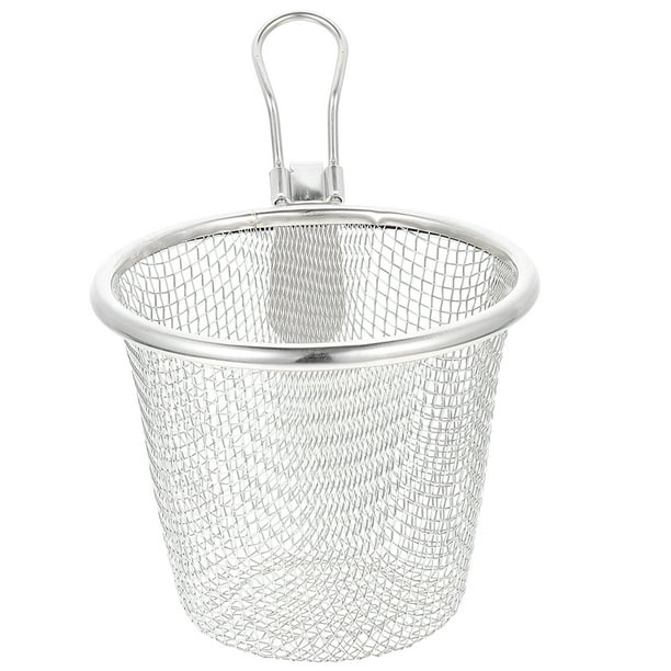 Cesta de pasta de malla fideos canasta de pasta cesta de malla de malla de colador de acero inoxidable