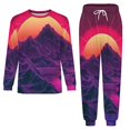 thumbnail image 3 of Neon Valley Cyber Future Men's Pajama Set Sleepwear Pjs Lightweight Long Sleeve Crewneck Shirts and Bottoms Soft Comfy Sleep Sets XL, 3 of 5