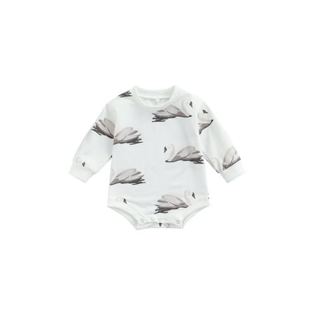 

Sunisery Newborn Infant Baby Girls Boys Romper Floral Print Long Sleeve Jumpsuit Playsuit Autumn Clothes White 18-24 Months