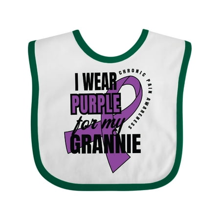 

Inktastic Chronic Pain I Wear Purple For My Grannie Gift Baby Boy or Baby Girl Bib