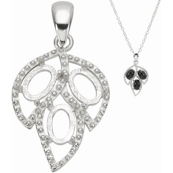 925 Sterling Silver Blank Bezel Pendant Trays Leaf Open Back Bezel Frame Tray Setting Pendant Charm Gemstone Support for Cabochon Gems for DIY s Jewelry Crafts Making