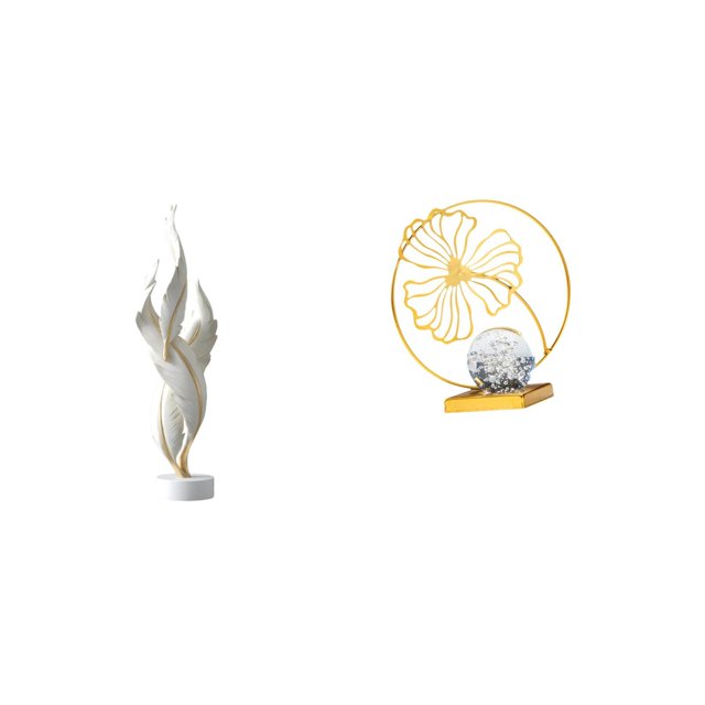 Figura decorativa,Escultura de plumas para escritorio,oficina,decoración del hogar,Figura decorativa de escritorio para decoración de mesa del hogar,Estatua de hoja,Estatua de hoja para