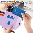 thumbnail image 5 of Allytech iPhone 13 Pro Max Wallet Case with Hand Wrist, PU Leather RFID Blocking Cards Slots Shockproof Stand Feature Bumper Magnetic Closure Slim Shell Phone Case for Apple iPhone 13 Pro Max, Purple, 5 of 7