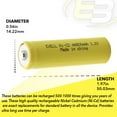 thumbnail image 5 of 36pc AA 1.2V 800mAh NiCd Rechargeable Button Top Assembly Cell Batteries, 5 of 7