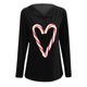 thumbnail image 4 of Pntutb Navidad mujer Casual ahueca hacia fuera la impresión de manga larga delgada blusa camiseta tops Pntutb Pntutb-463, 4 of 5