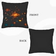 thumbnail image 6 of Set of 2 18x18in Throw Pillow Covers - Modern Abstract Design with Glowing Orange & Blue Dots on Dark Background Perfect for Couch & Bed, 6 of 8