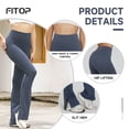 thumbnail image 4 of (2 pack) FITOP Womens Flared Leggings Slit Hem High Waist Bootcut Yoga Pants Buttery Soft Workout Bootleg Pants, 4 of 8