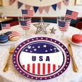 thumbnail image 7 of 4th of July Paper Plates 25 Pack 9" Disposable Patriotic Party Supplies Red White Blue American Flag Independence Day Tableware for Veterans Day Memorial Day BBQ by PALIFEUR, 7 of 7