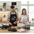 thumbnail image 2 of Mr & Mrs Aprons for Couples Valentines Day Gifts Basket - Wedding, Bridal Shower, Engagement Gift for Couple, His and Her Present with Dish Towel, Oven Mitts & Pot Holder, 6 Pack Kitchen Apron Set, 2 of 7