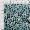 thumbnail image 2 of oneOone Polyester Spandex Blue Fabric Abstract Face Sewing Material Print Fabric By The Yard 56 Inch Wide, 2 of 4