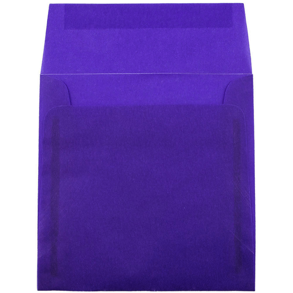 JAM Paper 6 x 6 Translucent Envelopes, Primary Blue, 25/Pack